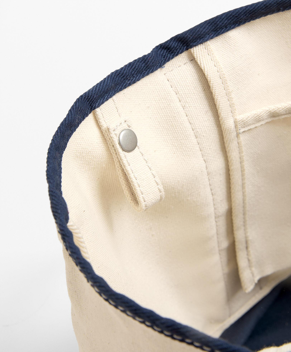 Oysho Сумка-шоппер из холста, бежево-синий