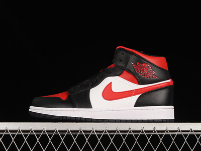 Jordan 1 Mid White Black Red