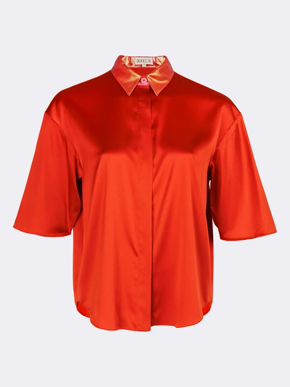 Рубашка шелковая красная OLA OLA