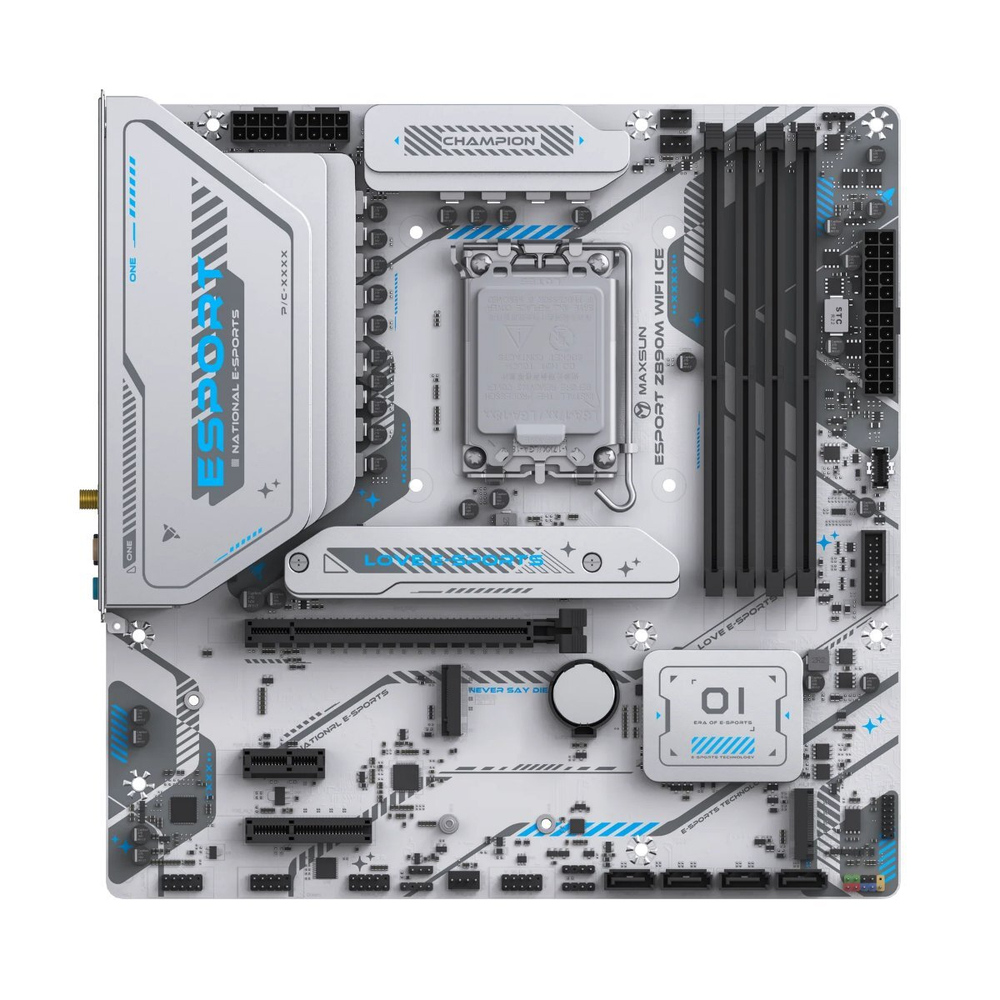 Материнская плата MAXSUN MS-eSport Z890M WIFI ICE, LGA1851, DDR5, ATX