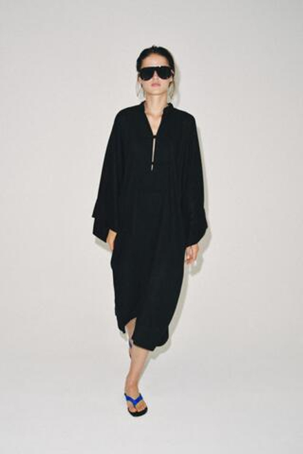 ZARA ПЛАТЬЕ-ТУНИКА С НАВЕСНЫМИ ПЕТЛЯМИ — ZW COLLECTION, ЧЕРНЫЙ