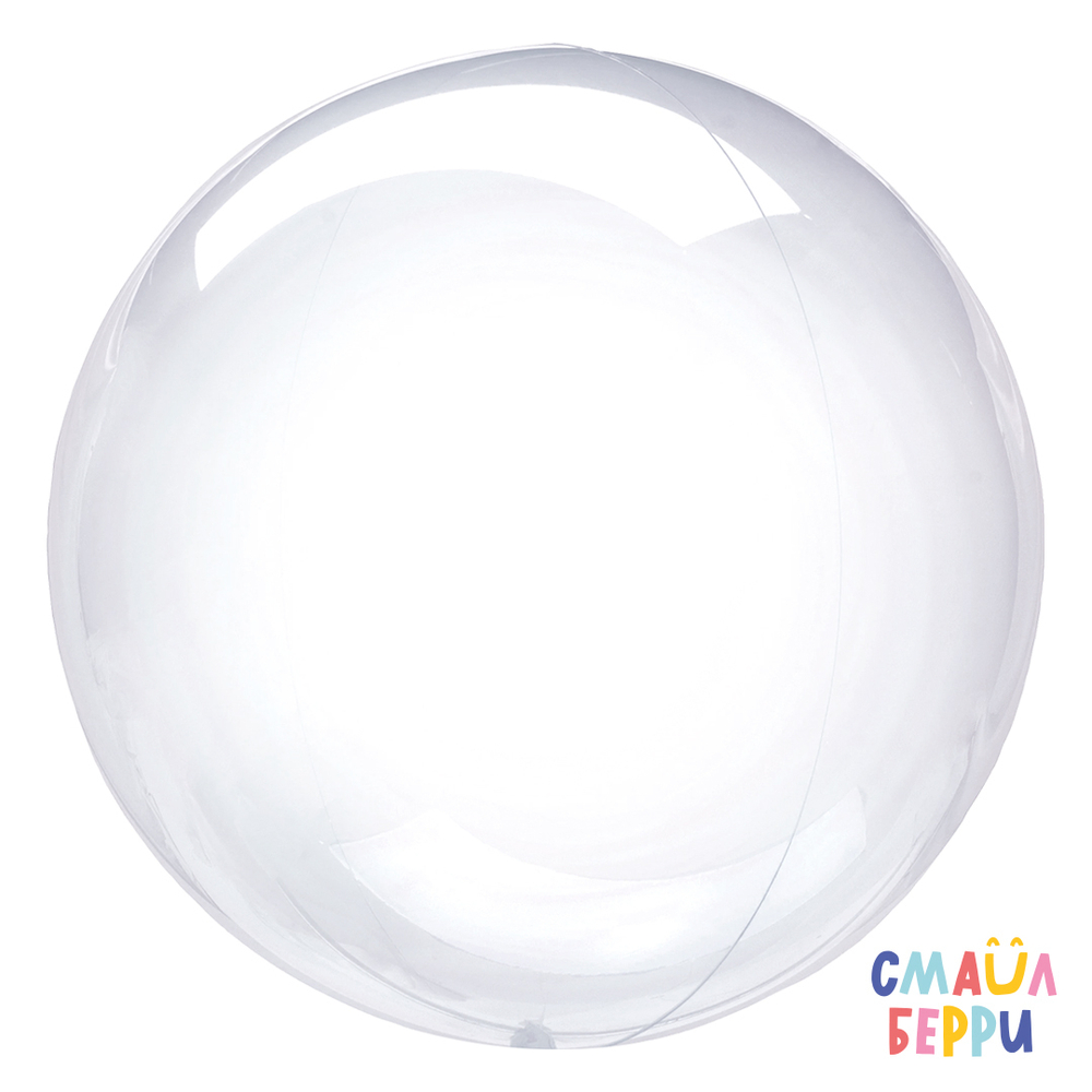 Шар (36''/91 см) Сфера, Deco Bubble, Прозрачный, Кристалл, 1 шт. в уп. Смайл