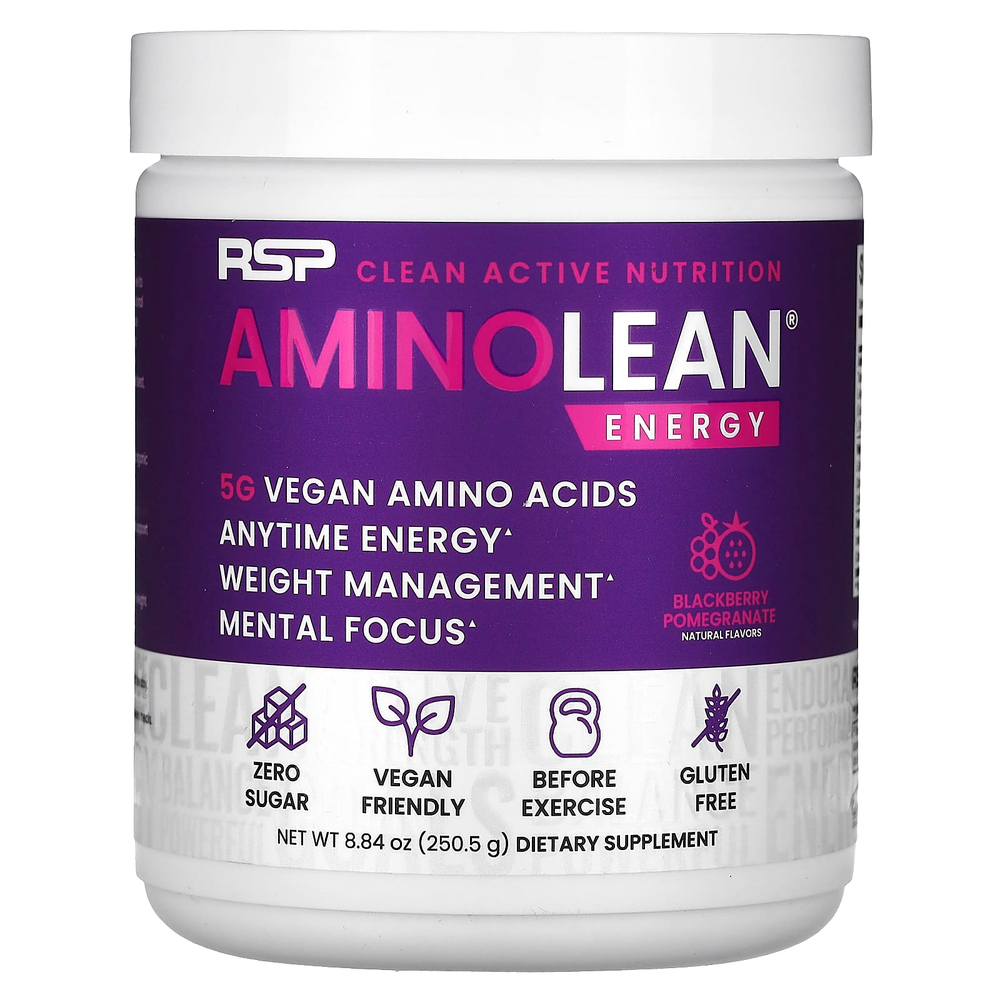 RSP Nutrition, AminoLean Energy, ежевика и гранат, 250,5 г (8,84 унции)