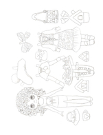 Quilted Doll. Coloring Book