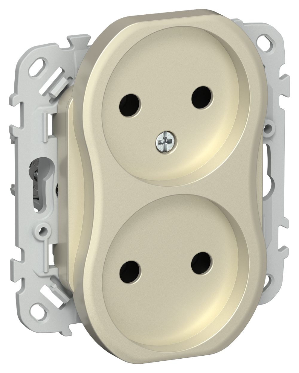 FLITE Розетка 2-местная без заземления без защитных шторок 10А РС02-0-ФлШ шампань IEK