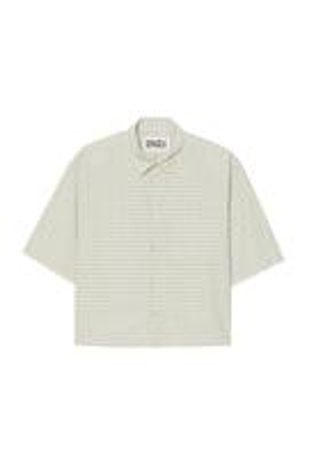ZARA X BENITO ANTONIO РУБАШКА С ОТЛОЖНЫМ ВОРОТНИКОМ, БЕЛЫЙ/ЗЕЛЕНЫЙ