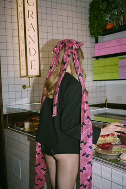 Бант "Паркер" из розового шелка