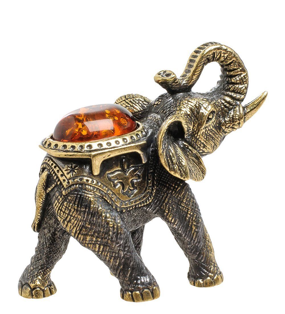 Народные промыслы AM-1523 Фигурка «Слон Лаос» (латунь, янтарь)