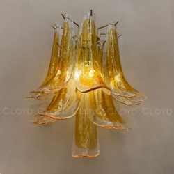 Бра Cloyd AZORES-C W2 / выс. 42 см - латунь светл. - янтарное стекло (арт.20472)