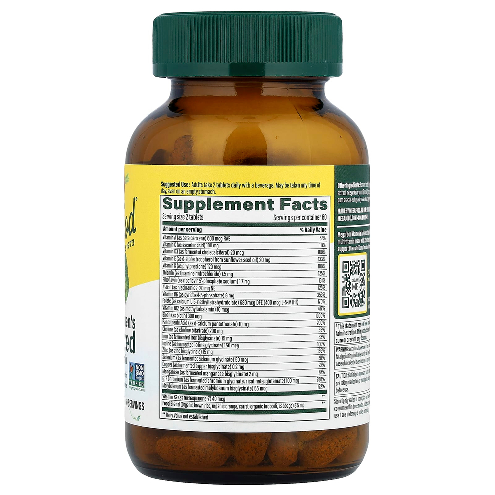 MegaFood, Multi for Women, комплекс витаминов и микроэлементов для женщин, 120 таблеток