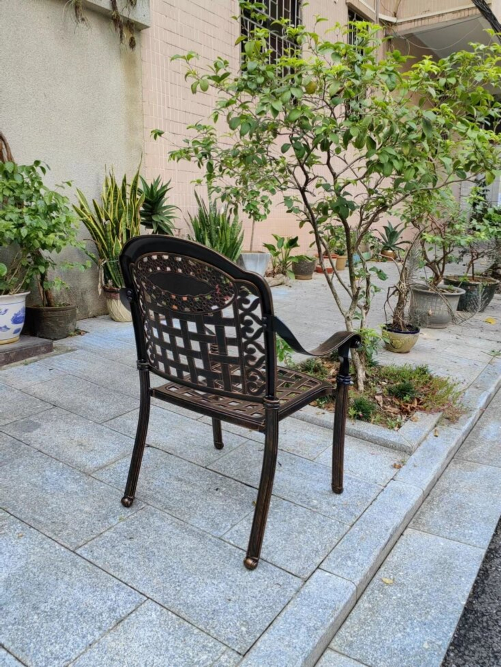 Разборное кресло Delhi из литого алюминия, античная бронза