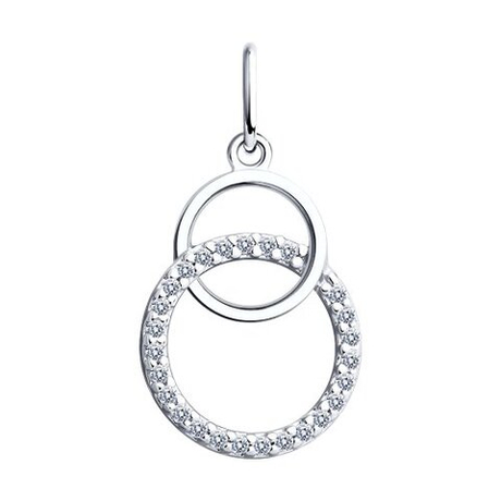 Подвеска из серебра с фианитами