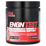 EVLution Nutrition, ENGN TEST, предтренировочная добавка с поддержкой уровня тестостерона, со вкусом фруктового пунша, 285 г (10,05 унции)