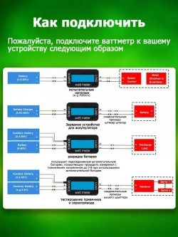 Ваттметр цифровой 150A / Тестер мощности, напряжения, тока / Счетчик электроэнергии150A 60в (с Шунтом)