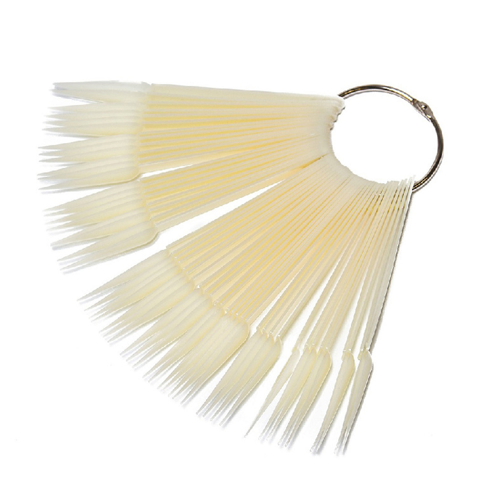 NailArt Палитра веер на металлическом кольце Стилеты, матовый, 50шт