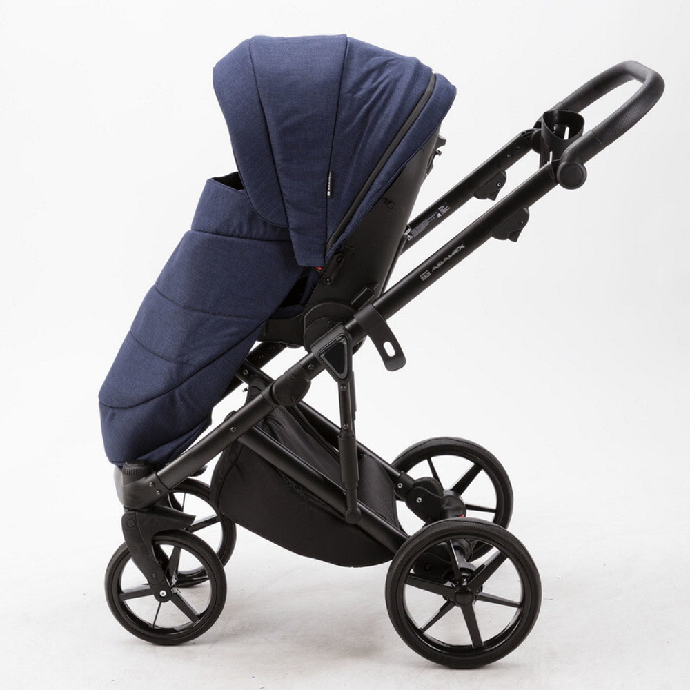 Детская коляска Adamex Marco 2 в 1 GA09 (Т. СИН ТК.+ Т.СИН ПЕРЛ КОЖ. ОТДЕЛКА)