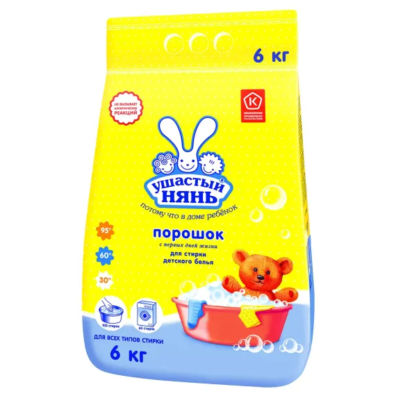 Стиральный порошок Ушастый нянь детский 6 кг