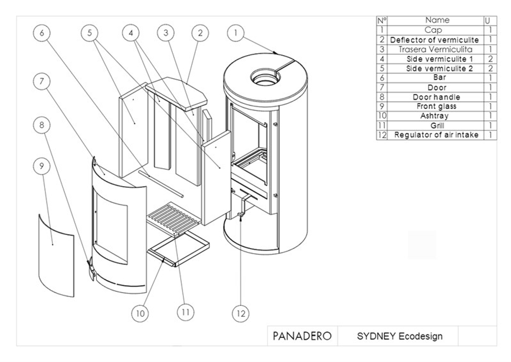 Печь-камин PANADERO Sydney