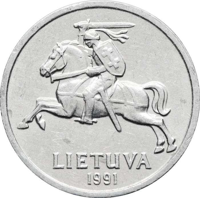 1 цент 1991 Литва AU-UNC