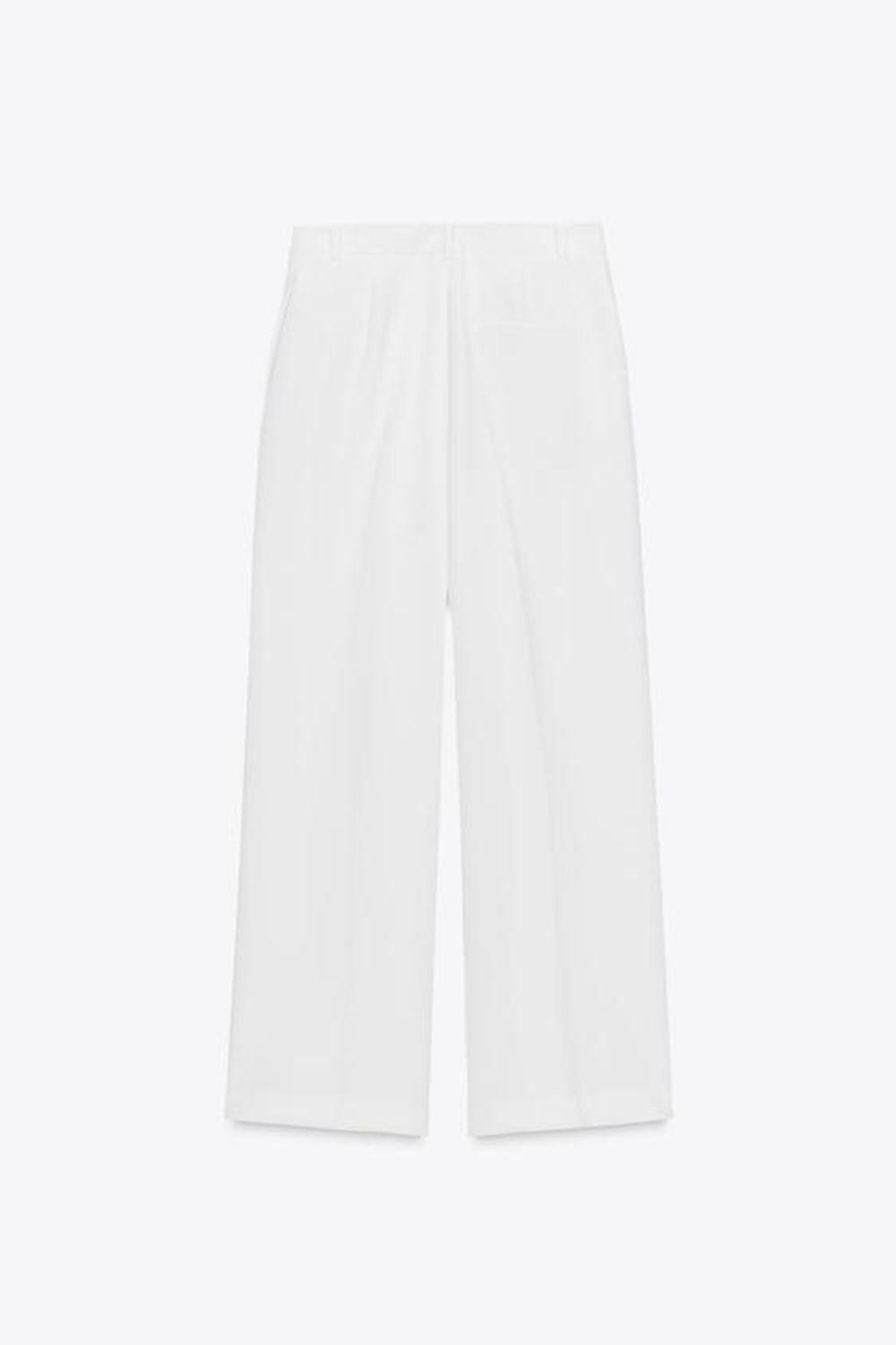 ZARA ШИРОКИЕ БРЮКИ С ЗАЩИПАМИ, ЖЕЛТОВАТО-БЕЛЫЙ