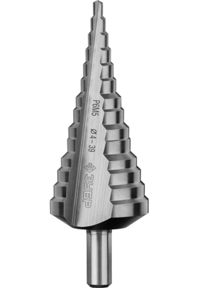 ЗУБР 4-39 мм, 14 ступеней, сталь Р6М5, ступенчатое сверло, Профессионал (29670-4-39-14)
