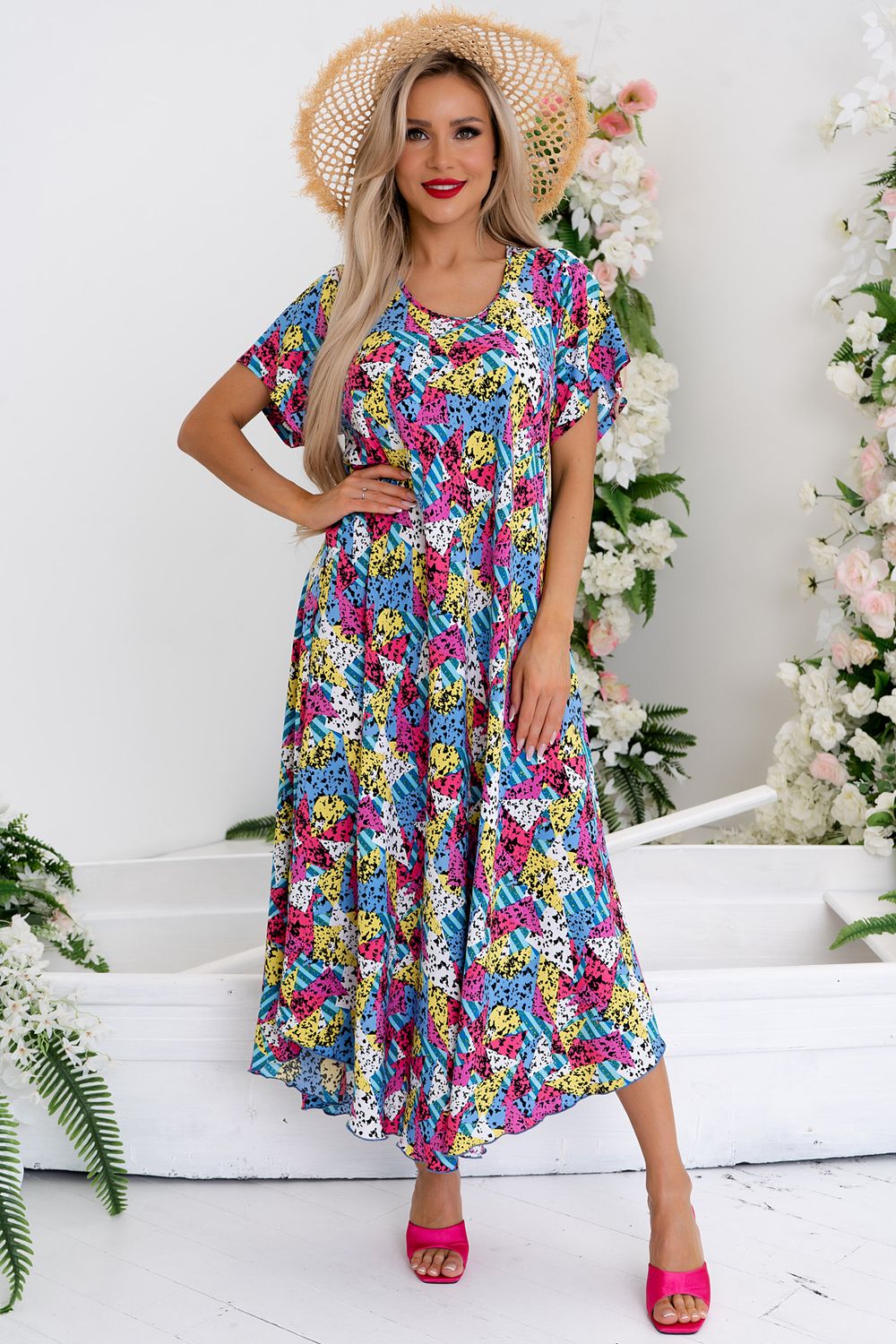 Платье Магия лета (розовый/желтый) Р11-867/20 Nikol (Акция)