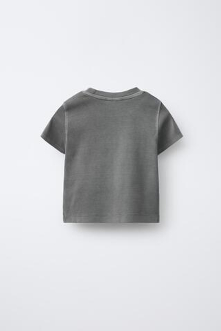 ZARA ФУТБОЛКА С НАДПИСЬЮ, СЕРЫЙ