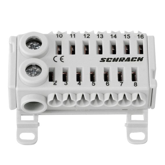 Клеммный блок пружинный N 2x25 + 14x6 кв.мм. Schrack Technik IK021081----