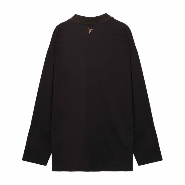 Поло Рубашка Оверсайз Черное - фото 3