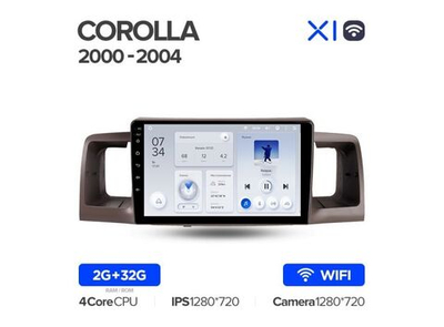 Магнитола Teyes X1 2-32 Wi-Fi Toyota Corolla E130 E120 2000 — 2004 9.0"
