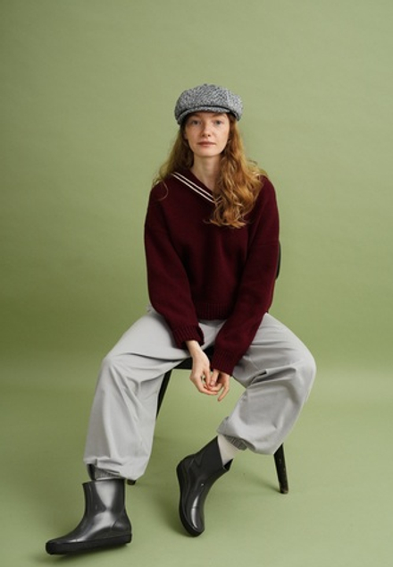 Брюки свободного кроя, светло-серые