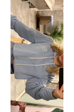 Dipha Wear Бирюзовый кроп с капюшоном