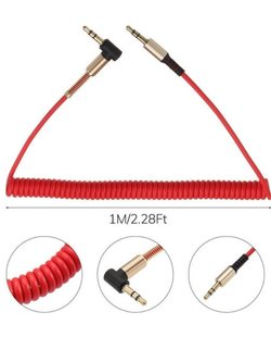Аукс провод в машину кабель aux 3.5мм с пружиной