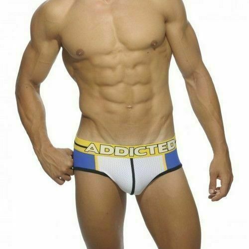 Мужские трусы брифы ADDICTED Blocking Color Brief White-Blue