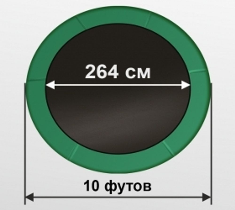 ARLAND Батут премиум 10FT с внутренней страховочной сеткой и лестницей (Dark green)