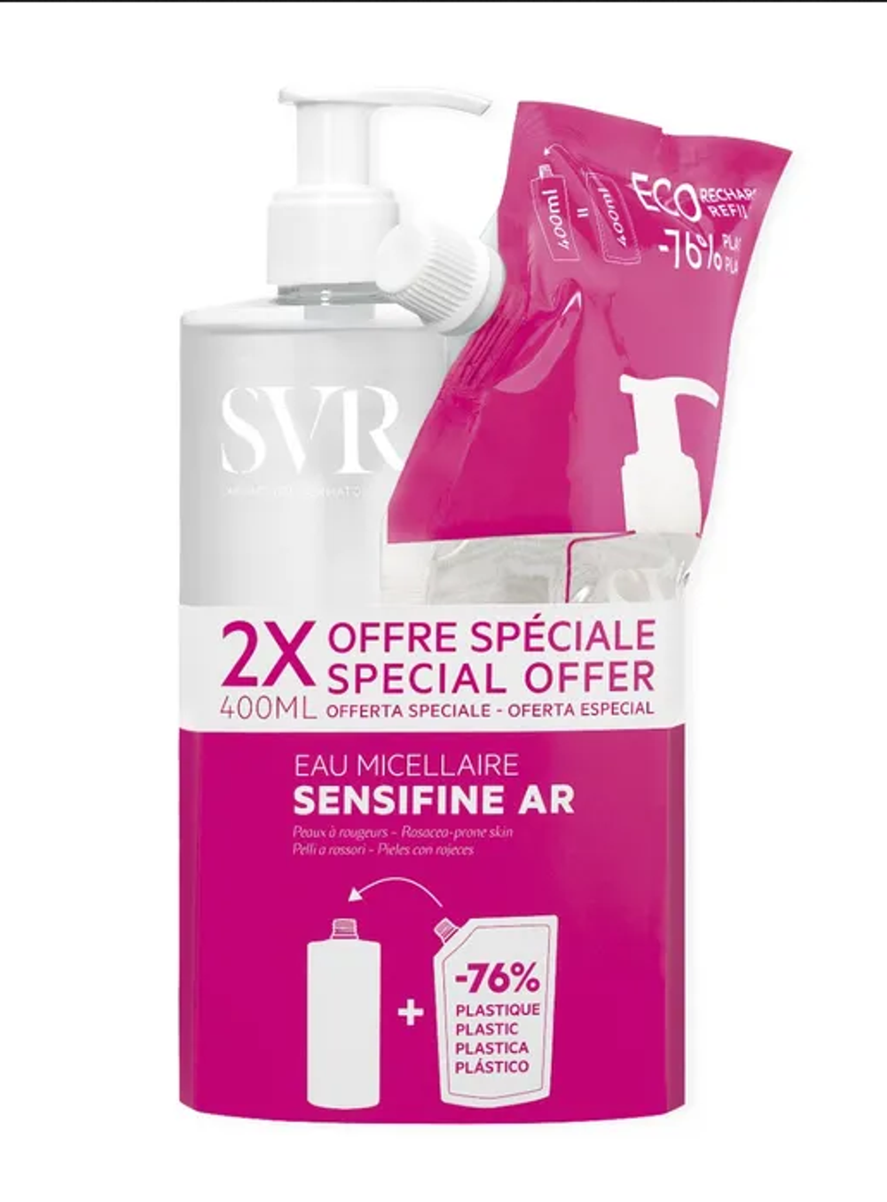 СВР Сдвойка Сенсифин АР Вода мицеллярная SVR Sensifine AR Eau Micellaire 400 мл x2