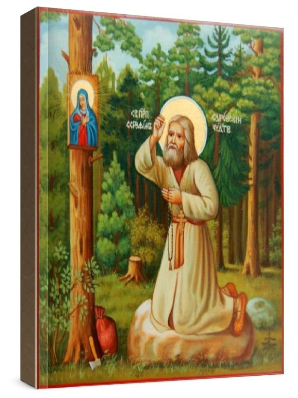 Серафим Саровский (рукописная икона)