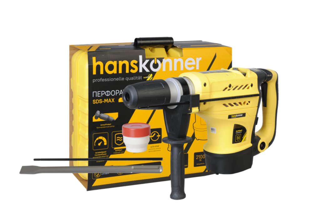 Перфоратор SDS MAX Hanskonner PLATINUM HRH2145MVE