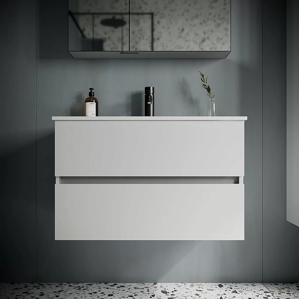 Тумба с раковиной Sancos Urban UR80W белый глянец