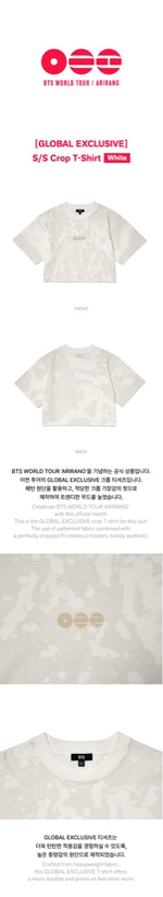 Мерч BTS 'ARIRANG' - S/S Crop T-Shirt (White)