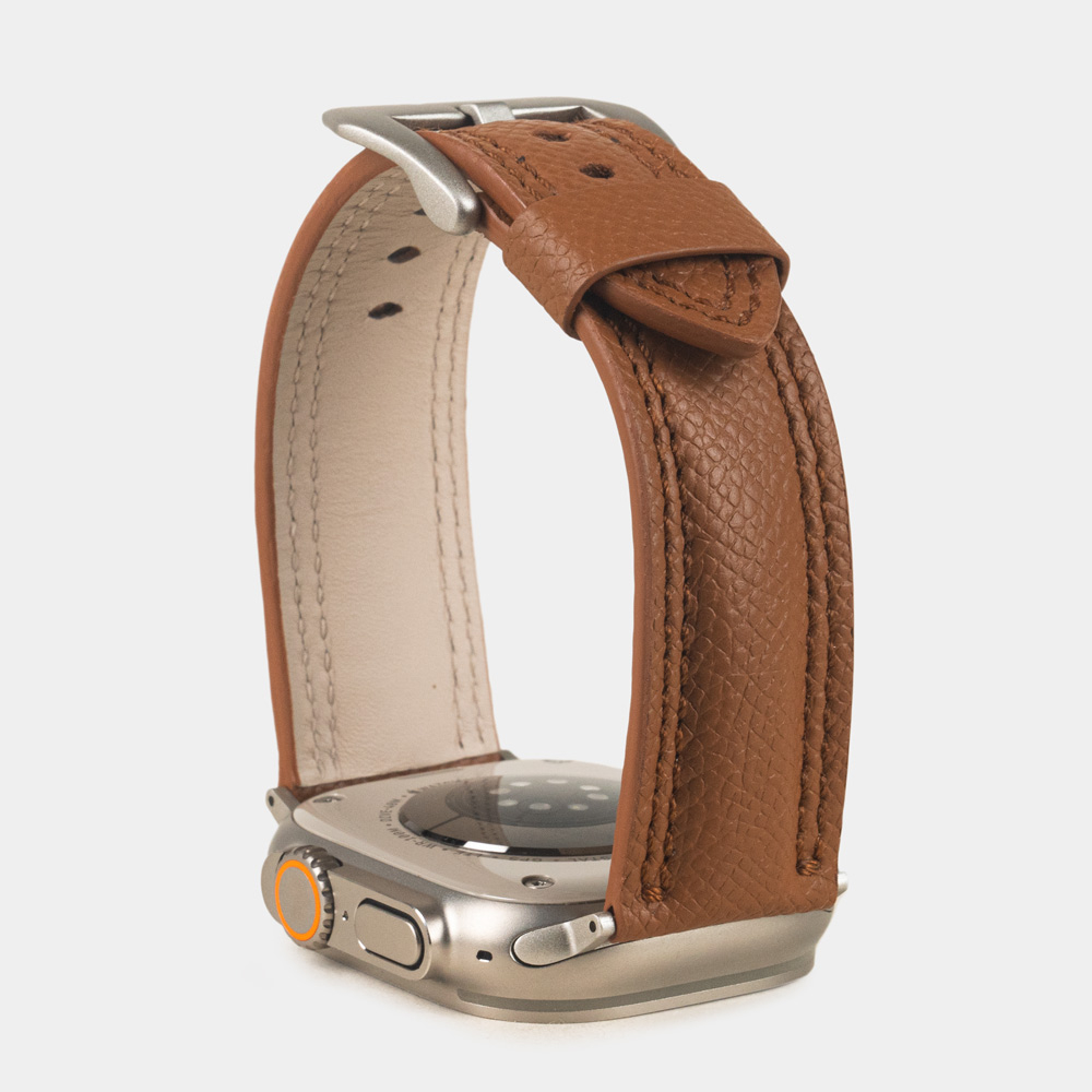 Ремешок для Apple Watch Ultra 49mm из кожи Saffiano, цвета карамель