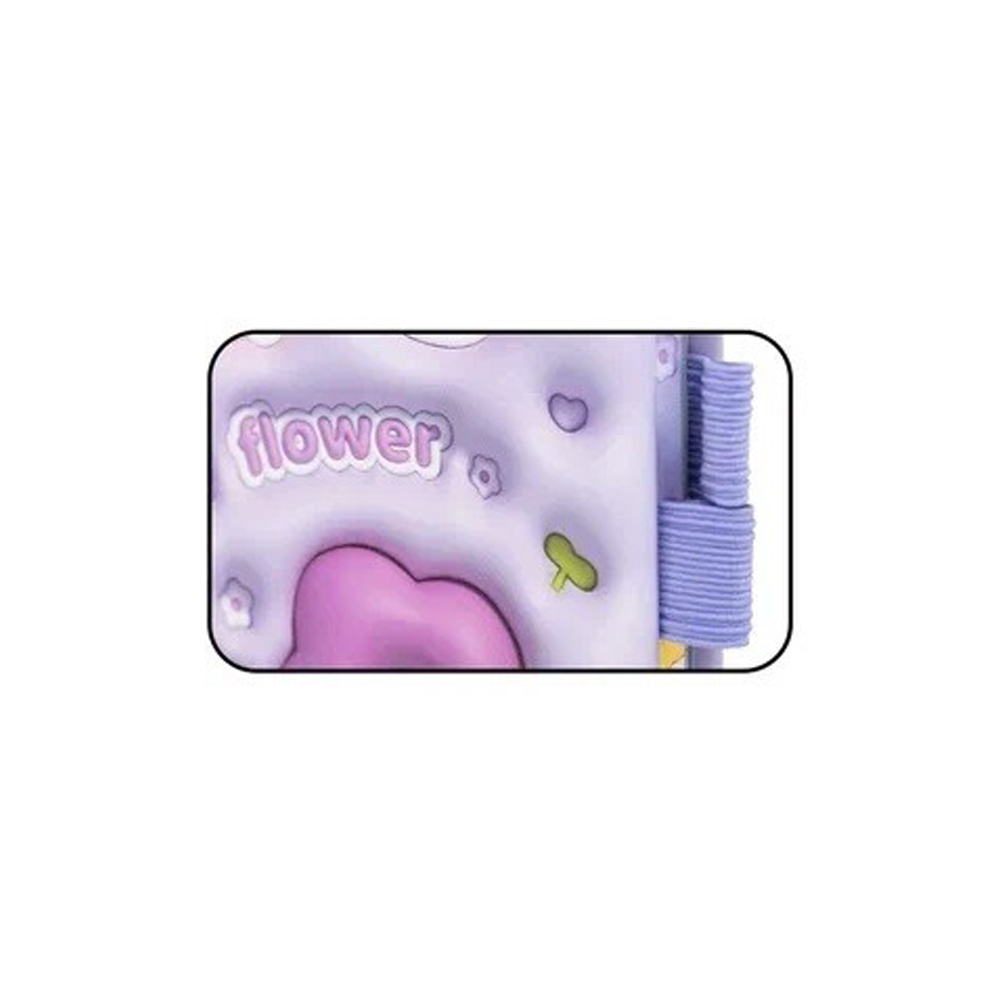 Блокнот детский Basir, формат А6, серия "Цветы", мягкая обложка 3D, 80 листов, размер 16*10.7 см