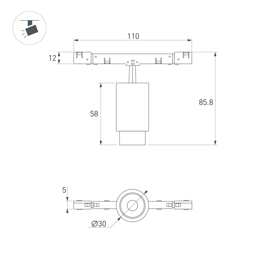 Светильник MAG-MICROCOSM-SPOT-ZOOM-R30-2W Warm3000 (WH, 15-45 deg, 24V) (Arlight, IP20 Металл, 5 лет) 051804