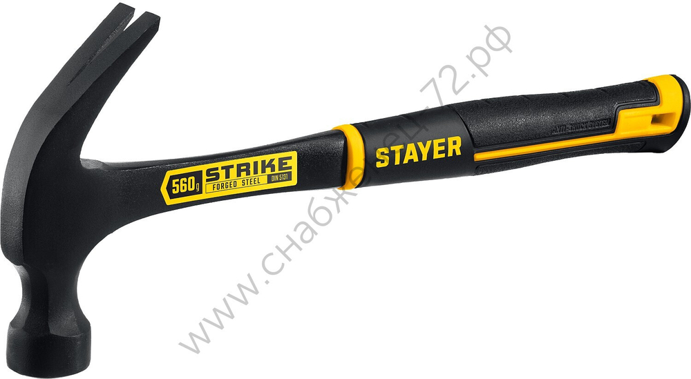STAYER Strike 560 г, Цельнометаллический столярный молоток-гвоздодёр (2025-560)