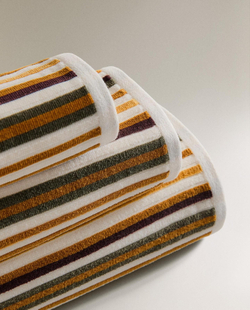 Zara Home - Полосатое велюровое банное полотенце, разноцветный, 90х150 см