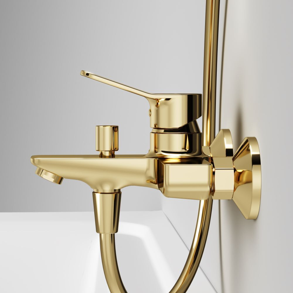 Смеситель для ванны и душа, золото AM.PM X-Joy F85A10099