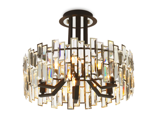 Подвесная люстра с хрусталем TR5052 CH/BK/CL хром/черный/прозрачный E14/6 max 40W D500*380