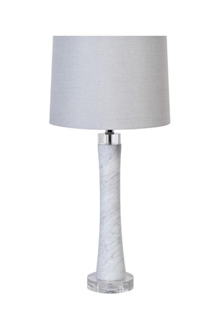 Лампа настольная из мрамора (белый абажур)