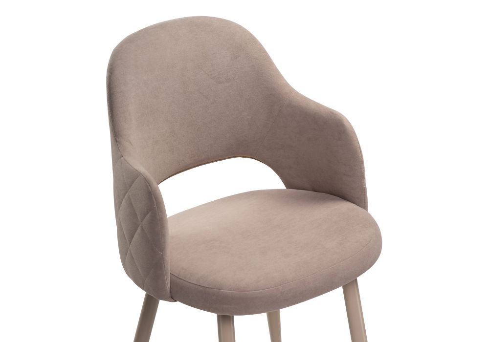 Стул на металлокаркасе Гутрид ромбы сзади капучино