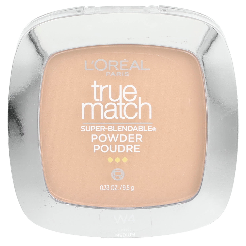 L'Oréal, True Match, суперсмываемая пудра, W4 натуральный бежевый, 9,5 г (0,33 унции)